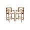 Contemporary Home Living Set of 2 Brown and Cream Contemporary Outdoor Bar Stools 45.75"